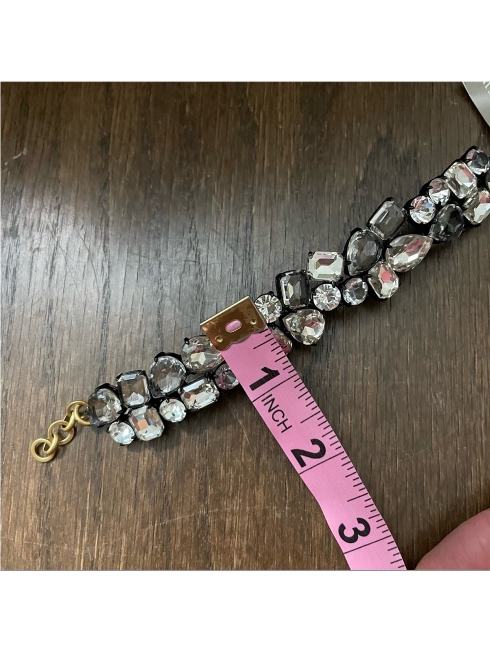 J Crew Clear Crystal Bracelet Rectangle Pear Round